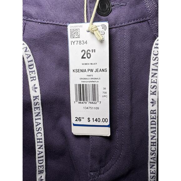 Adidas Women's KSENIASCHNAIDER Patchwork Straight Leg Jeans sz 26” New IY7834 - Picture 4 of 9